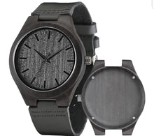 Cargar imagen en el visor de la galería, Engraved Leather and Wooden Watch