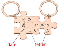 Cargar imagen en el visor de la galería, Custom Matching Puzzle Piece Keychain Set