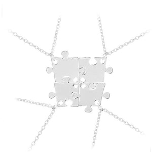 4 Piece Interlocking Puzzle Necklace set