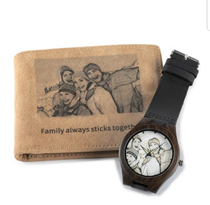 Personalized Photo Watch and Wallet Set