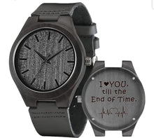 Load image into Gallery viewer, Engraved Leather and Wooden Watch
