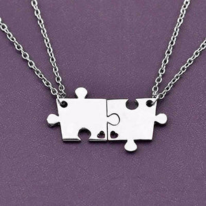 4 Piece Interlocking Puzzle Necklace set