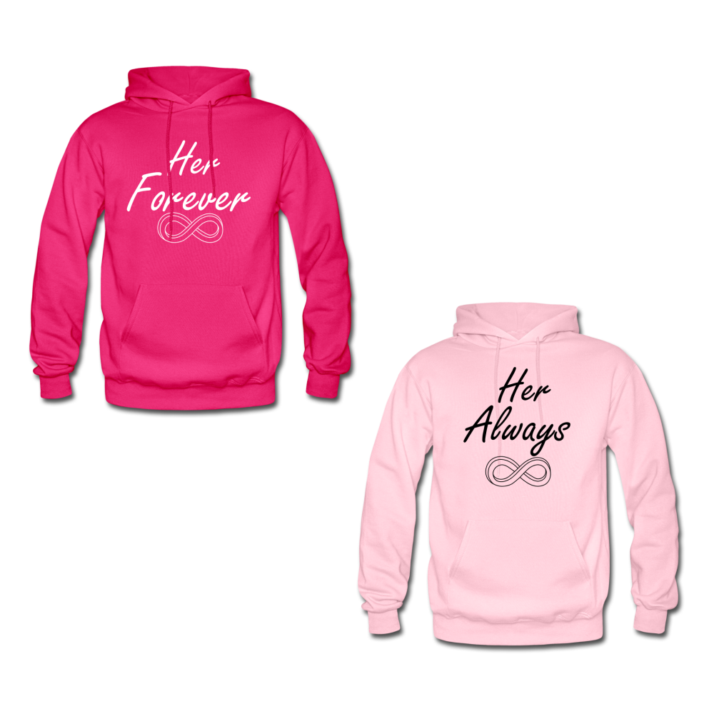 Her Forever Her Always Matching Hoodies Couples Keepsakes