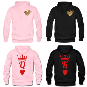 K and Q of Hearts Matching Hoodies