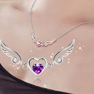 Angel Wings Heart Necklace