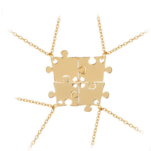 4 Piece Interlocking Puzzle Necklace set