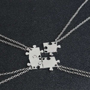 4 Piece Interlocking Puzzle Necklace set