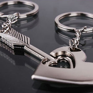 Love Heart Arrow Keychain Set