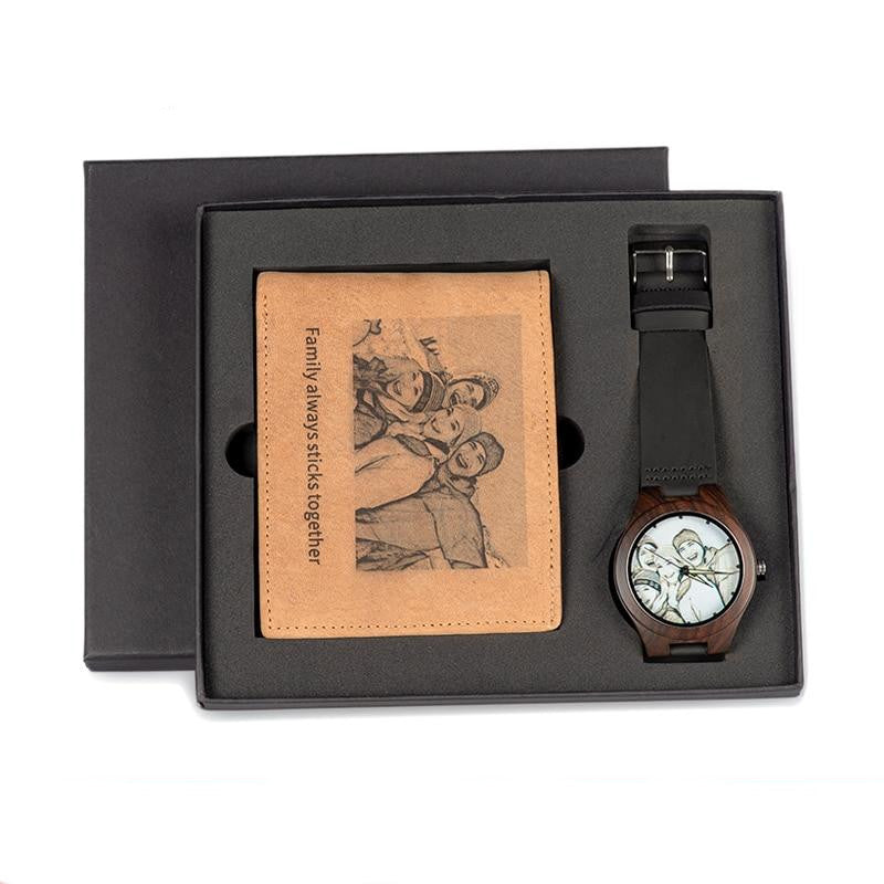 Personalized Photo Watch and Wallet Set