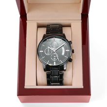 Cargar imagen en el visor de la galería, Engraved Black Chronograph Watch - To My Husband
