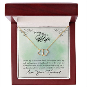 Intertwined Everlasting Love Solid 10k Gold Diamond Necklace - To My Wife