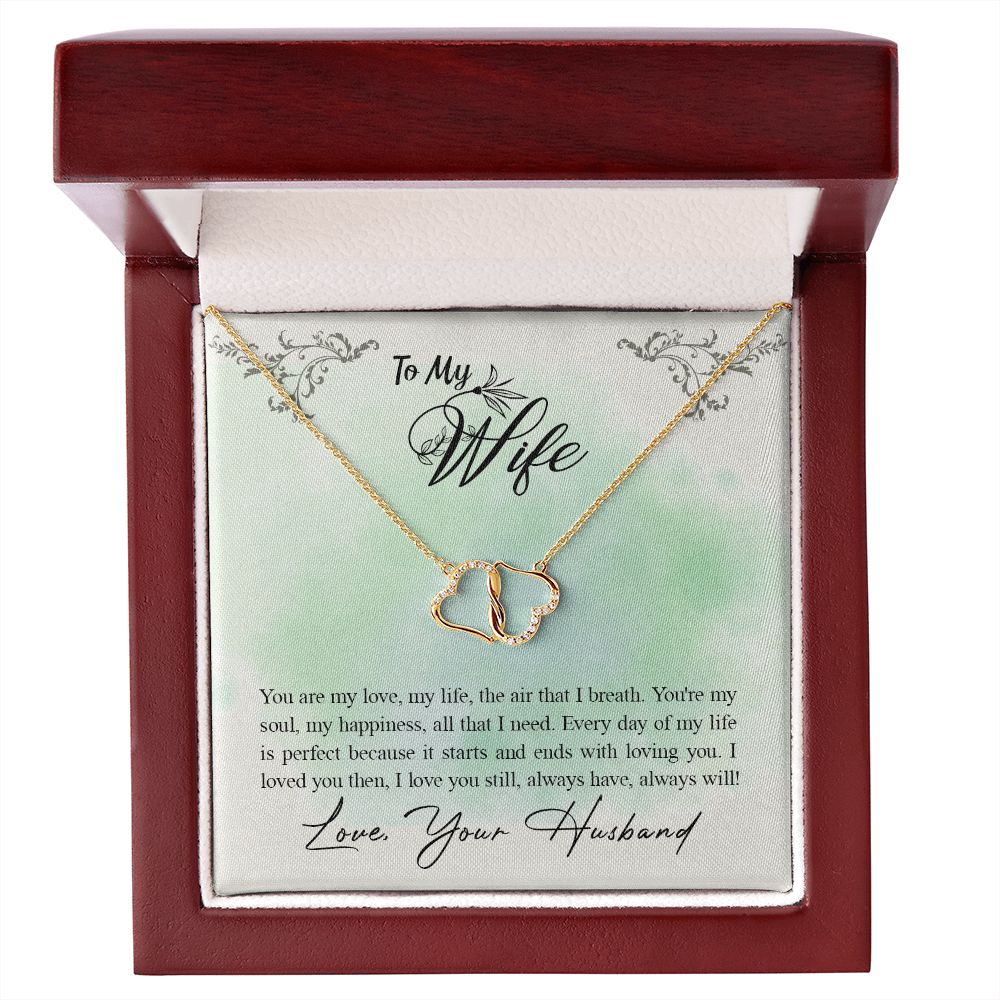 Intertwined Everlasting Love Solid 10k Gold Diamond Necklace - To My Wife