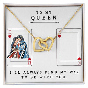 Interlocking Hearts Necklace - To My Queen