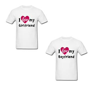 I Love My Girlfriend/Boyfriend Adult Tagless T-Shirts