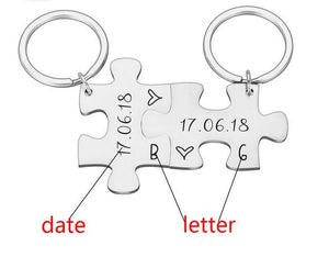 Custom Matching Puzzle Piece Keychain Set