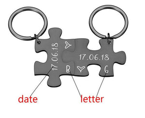 Custom Matching Puzzle Piece Keychain Set