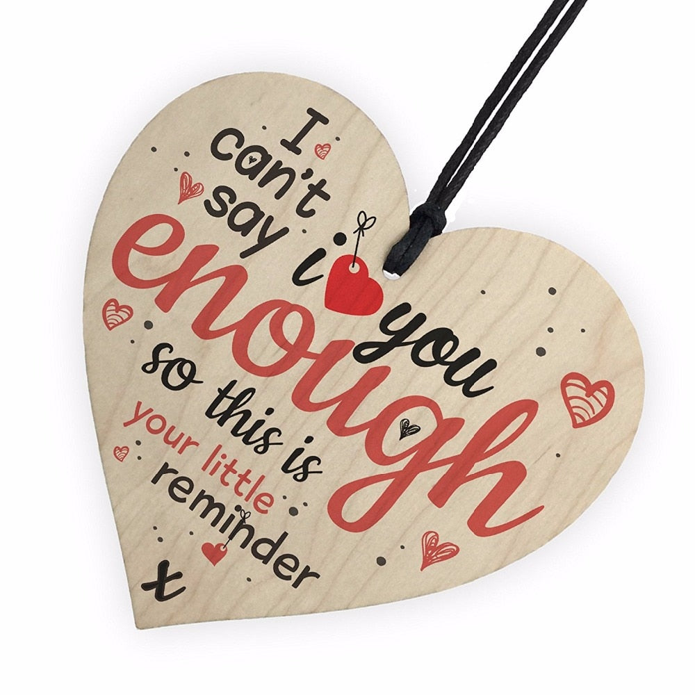 I Love You Wooden Hanging Heart