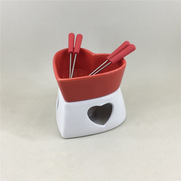 Heart Shaped Fondue Set