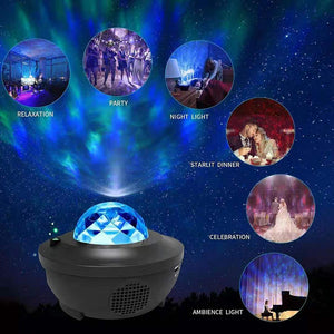 Starry Sky & Ocean Waves Projector with Bluetooth Speaker