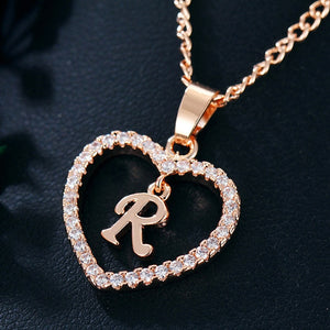 Initial Heart Pendant Necklace