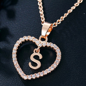 Initial Heart Pendant Necklace