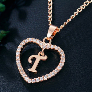 Initial Heart Pendant Necklace