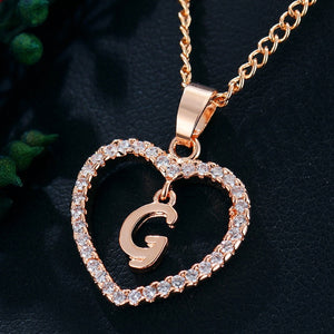 Initial Heart Pendant Necklace