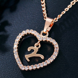 Initial Heart Pendant Necklace