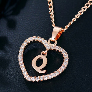 Initial Heart Pendant Necklace