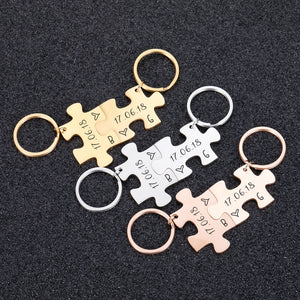 Custom Matching Puzzle Piece Keychain Set