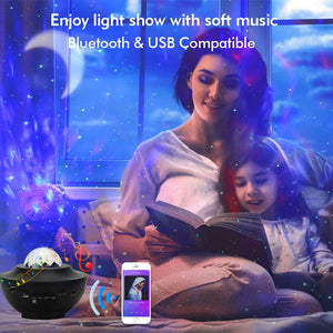 Starry Sky & Ocean Waves Projector with Bluetooth Speaker