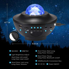 Carica l&#39;immagine nel visualizzatore di Gallery, Starry Sky &amp; Ocean Waves Projector with Bluetooth Speaker
