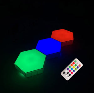 Multi-coloured LED Touch Sensitive Hexagon Lamp