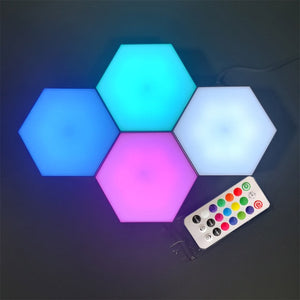 Multi-coloured LED Touch Sensitive Hexagon Lamp