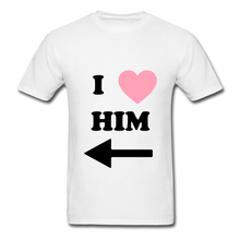 Load image into Gallery viewer, I Love Him 2 Hanes Adult Tagless T-Shirt - white
