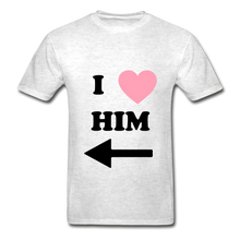 Load image into Gallery viewer, I Love Him 2 Hanes Adult Tagless T-Shirt - light heather gray
