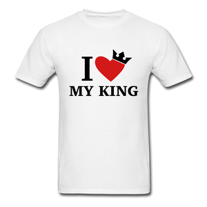 I Love My King/My Queen Adult Tagless T-Shirts