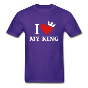 I Love My King Adult Tagless T-Shirt - purple