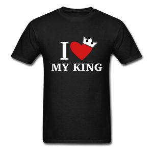 I Love My King Adult Tagless T-Shirt - black