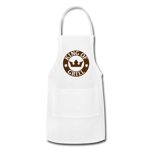 King Of The Grill Adjustable Apron - white