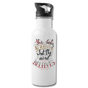 Believe and Achieve Water Bottle - white