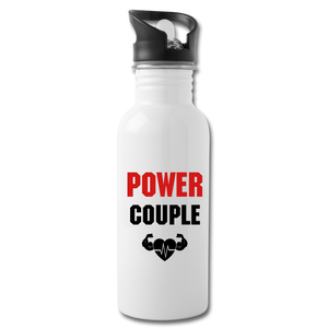 Power Couple Water Bottle - white