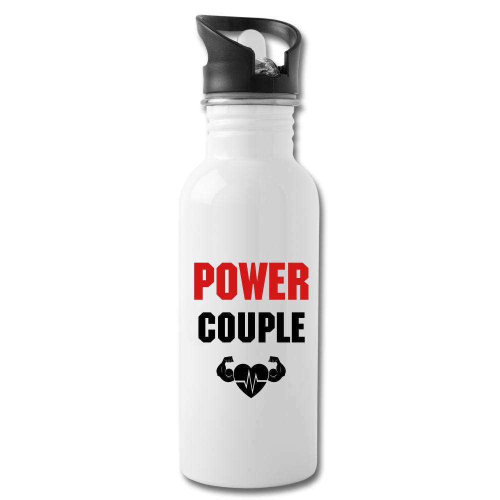 Power Couple Water Bottle - white