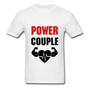 Power Couple Adult Tagless T-Shirt - white