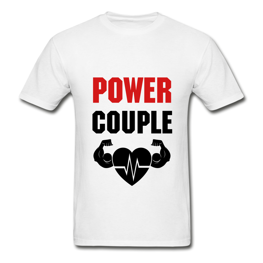 Power Couple Adult Tagless T-Shirt - white