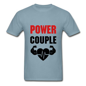 Power Couple Adult Tagless T-Shirt - stonewash blue