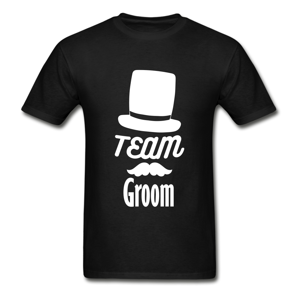 Team Groom Adult Tagless T-Shirt - black