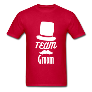 Team Groom Adult Tagless T-Shirt - red