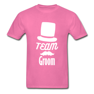 Team Groom Adult Tagless T-Shirt - hot pink