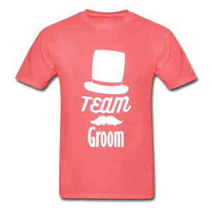 Team Groom Adult Tagless T-Shirt - coral